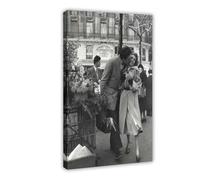 ZAQMKOL Robert Doisneau The Bouquet of Daffodils Paris 1950 Poster Canvas Poster Bedroom Decor Landscape Office Room Decor Gift 24x36inch(60x90cm)