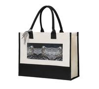 ZAQXSWCDEV Astronauts At Work Canvas Gift Shopping Bag â€“ Durable, Reusable, And Stylish Tote For Everyday Use And Special Occasions
