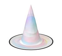 ZAQXSWCDEV Colorful Circles Halloween Hat – Spooky Party Costume Accessory With Full-Print Design – Lightweight Foldable Witch Hat For Halloween, Carnival, Masquerade & Role Play Events