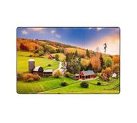 ZAQXSWCDEV Country Farm Luxurious 60x39in Carpet â€“ Full-Width Single-Sided Print, Soft Flannel Fabric, High-Density Memory Foam, Non-Slip & Durable Base