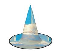 ZAQXSWCDEV Cute Cat Halloween Hat â€“ Spooky Party Costume Accessory With Full-Print Design â€“ Lightweight Foldable Witch Hat For Halloween, Carnival, Masquerade & Role Play Events