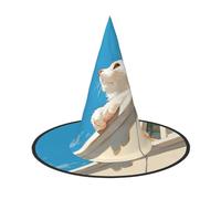 ZAQXSWCDEV Cute Cat Halloween Hat â€“ Spooky Party Costume Accessory With Full-Print Design â€“ Lightweight Foldable Witch Hat For Halloween, Carnival, Masquerade & Role Play Events