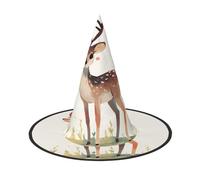 ZAQXSWCDEV Cute Little Deer Halloween Hat – Spooky Party Costume Accessory With Full-Print Design – Lightweight Foldable Witch Hat For Halloween, Carnival, Masquerade & Role Play Events