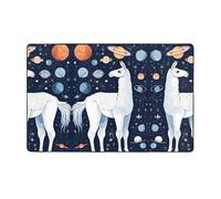 ZAQXSWCDEV Cute Llama Floral Luxurious 60x39in Carpet â€“ Full-Width Single-Sided Print, Soft Flannel Fabric, High-Density Memory Foam, Non-Slip & Durable Base