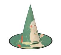 ZAQXSWCDEV Cute Rabbit Halloween Hat – Spooky Party Costume Accessory With Full-Print Design – Lightweight Foldable Witch Hat For Halloween, Carnival, Masquerade & Role Play Events