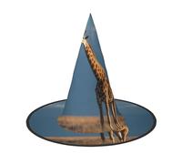 ZAQXSWCDEV Giraffe Halloween Hat â€“ Spooky Party Costume Accessory With Full-Print Design â€“ Lightweight Foldable Witch Hat For Halloween, Carnival, Masquerade & Role Play Events