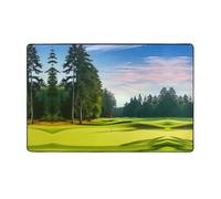 ZAQXSWCDEV Golf Course Lawn Luxurious 60x39in Carpet â€“ Full-Width Single-Sided Print, Soft Flannel Fabric, High-Density Memory Foam, Non-Slip & Durable Base
