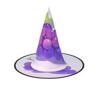 ZAQXSWCDEV Grape Halloween Hat â€“ Spooky Party Costume Accessory With Full-Print Design â€“ Lightweight Foldable Witch Hat For Halloween, Carnival, Masquerade & Role Play Events