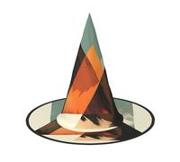 ZAQXSWCDEV Irregular Geometric Shapes Halloween Hat â€“ Spooky Party Costume Accessory With Full-Print Design â€“ Lightweight Foldable Witch Hat For Halloween, Carnival, Masquerade & Role Play Events