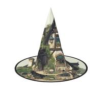 ZAQXSWCDEV Manga Villa Halloween Hat â€“ Spooky Party Costume Accessory With Full-Print Design â€“ Lightweight Foldable Witch Hat For Halloween, Carnival, Masquerade & Role Play Events