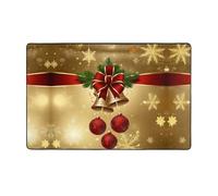 ZAQXSWCDEV Merry Christmas Luxurious 60x39in Carpet â€“ Full-Width Single-Sided Print, Soft Flannel Fabric, High-Density Memory Foam, Non-Slip & Durable Base