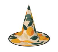 ZAQXSWCDEV Orange Halloween Hat â€“ Spooky Party Costume Accessory With Full-Print Design â€“ Lightweight Foldable Witch Hat For Halloween, Carnival, Masquerade & Role Play Events