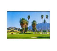 ZAQXSWCDEV Palm Tree Golf Course Luxurious 60x39in Carpet â€“ Full-Width Single-Sided Print, Soft Flannel Fabric, High-Density Memory Foam, Non-Slip & Durable Base