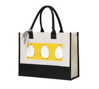 ZAQXSWCDEV Penguin Canvas Gift Shopping Bag – Durable, Reusable, And Stylish Tote For Everyday Use And Special Occasions