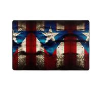 ZAQXSWCDEV Puerto Rico Flag Luxurious 60x39in Carpet â€“ Full-Width Single-Sided Print, Soft Flannel Fabric, High-Density Memory Foam, Non-Slip & Durable Base