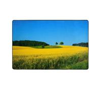 ZAQXSWCDEV Rape Flower Field Luxurious 60x39in Carpet â€“ Full-Width Single-Sided Print, Soft Flannel Fabric, High-Density Memory Foam, Non-Slip & Durable Base