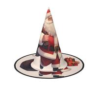 ZAQXSWCDEV Santa Claus Halloween Hat – Spooky Party Costume Accessory With Full-Print Design – Lightweight Foldable Witch Hat For Halloween, Carnival, Masquerade & Role Play Events