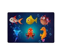 ZAQXSWCDEV Sea Life Luxurious 60x39in Carpet – Full-Width Single-Sided Print, Soft Flannel Fabric, High-Density Memory Foam, Non-Slip & Durable Base