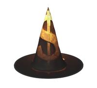 ZAQXSWCDEV The Golden S Halloween Hat – Spooky Party Costume Accessory With Full-Print Design – Lightweight Foldable Witch Hat For Halloween, Carnival, Masquerade & Role Play Events