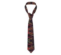 ZAQXSWCDEV Tropical Flower Pattern Men'S Ties - Fashionable Full-Print Polyester Ties Suitable For Business, Weddings, And Daily Wear. Soft And Durable, Suitable For Business And Special Occasions