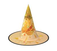 ZAQXSWCDEV Vibrant Fruits Halloween Hat â€“ Spooky Party Costume Accessory With Full-Print Design â€“ Lightweight Foldable Witch Hat For Halloween, Carnival, Masquerade & Role Play Events