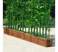 ZAQYCM Artificial Screening Plants Outdoor 2 1.8 1.5 1 M Tall, Fake Bamboo Plant Outdoor Privacy Screen with Pots, Commercial Ivy Panels Green Wall for Home Office(L 50cm (8 Pole),H 200cm)