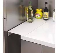ZAQYCM Counter Gap Cover for Kitchen, Bathroom, Window Sill and Laundry Room. Metal Iron Table Extender Wide 4in 6in 8in, No Drilling Range Gap Filler (Color : White, Size : 50x10x6cm(20x4x2.4in))