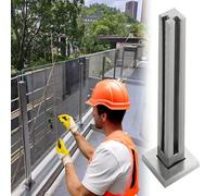 ZAQYCM Landing Frameless Glass Balustrade Kit, Clear View Toughened Glass Panels Fence Baluster for Decking/Stairs/Outdoors Guardrail, 8-10mm Staircase Railing Clamp(Silver Corner Post,95cm/37.4 in)