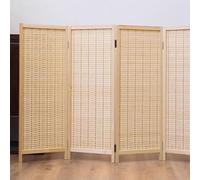 ZAQYCM Low Room Divider Screen Wood 60 80 100 120 150 170 180 200 CM Tall, Extra Long Adjustable Folding Temporary Partition Walls 3 4 5 6 8 Panel, Pet Room Separation(4 Panel,H 80cm/2.6ft)