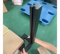 ZAQYCM Wall Side Mount Balustrade Column for 10mm Glass Panel，Outdoor Deck Yard Patio Frameless Fencing Railing Post, Black Windproof Fence Clamp Pillar Complete Kit(Black Corner Post,44 in/112 cm)