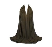 ZAR FASHIONS 175X80 Maxi *Chiffon* Premium Quality Plain Scarf Hijab Sarong Showl Large Silk (Burnt Olive)