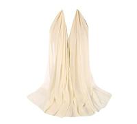ZAR FASHIONS 175X80 Maxi *Chiffon* Premium Quality Plain Scarf Hijab Sarong Showl Large Silk (Cream)