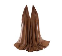 ZAR FASHIONS 175X80 Maxi *Chiffon* Premium Quality Plain Scarf Hijab Sarong Showl Large Silk (Khaki)