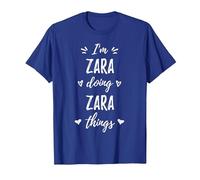 Zara I'm Doing Things Personalized Name Funny Saying T-Shirt, Men, Royal Blue, Large
