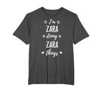 Zara I'm Doing Things Personalized Name Funny Saying T-Shirt, Men's Big and Tall, Dark Heather Grey, 2X Tall