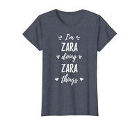 Zara I'm Doing Things Personalized Name Funny Saying T-Shirt, Women, Heather Blue, Large