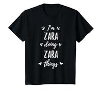 Zara I'm Doing Things Personalized Name Funny Saying T-Shirt, Youth, Black, Medium