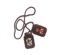 Zaraleas Scapular of the Sacred Heart of Jesus, Virgin of Carmen & Guadalupe, St. Michael. Leather Finish. 4cm x 5.5cm