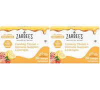 Zarbee's Honey & Lemon Cooling Throat + Immune Support Lozenges 24's (Pack of 2)
