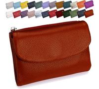 zardvern Unisex Pebble Leather Wallet, Short Genuine Leather Coin Card Holder, Women's RFID Small Leather Bifold Wallet with Card Holder & Coin Purse, #14, Short Genuine Leather Coin Card Holder