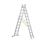 Zarges D-Rung Combination Ladder 2-Part 2 x 10 Rungs Stabiliser 0.90m ZAR44870