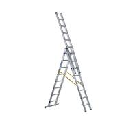 Zarges D-Rung Combination Ladder 3-Part 3 x 8 Rungs Stabiliser 0.9m ZAR44838