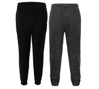 Zargun 2 PK Kids Boys/Girls Regular Fit Fleece Joggers, 5-14 Years Coming in Black Charcoal and Navy (UK, Age, 11 Years, 12 Years, Regular, Black/Charcoal)