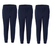 Zargun 3 PK Kids Boys/Girls Children's Regular Fit Fleece Joggers, 5-14 Years Coming in Black,Charcoal and Navy. (UK, Age, 11 Years, 12 Years, Regular, 3PK Navy)