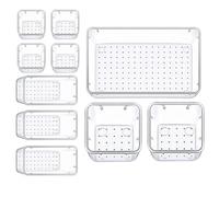 Zargun Clear Drawer Organisers - Drawer Organizer Kitchen Plastic Storage Trays for Desk, Makeup, Bathroom, Kitchen, Office, and Stationery (Set of 10 Pieces)