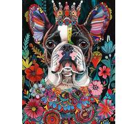 Zariocy 5D Diamond Art Painting Kits Dog Queen, DIY Paint with Diamond Art Santa Claus Round Full Drill Crystal Diamond Embroidery Paintings Arts Craft for Home Office Wall Decor 30x40 cm