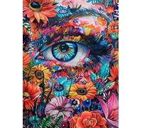 Zariocy 5D Diamond Art Painting Kits Eye, DIY Paint with Diamond Art Flowers Round Full Drill Crystal Diamond Embroidery Paintings Arts Craft for Home Office Wall Decor 30x40 cm