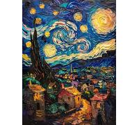 Zariocy 5D Diamond Art Painting Kits Starry Night, DIY Paint with Diamond Art Scenery Round Full Drill Crystal Diamond Embroidery Paintings Arts Craft for Home Office Wall Decor 30x40 cm