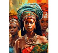 Zariocy 5D Diamond Painting Kits African American, DIY Paint with Diamond Art Woman Round Full Drill Crystal Diamond Embroidery Paintings Arts Craft for Home Office Wall Decor 30x40CM