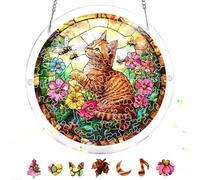 Zariocy Cat Animals Acrylic Jigsaw Puzzle Suncatcher - Stained Glass Window Hanging - Creative Home Decor - 83 Piece Puzzle & Pendant Combo - Ideal for Mom, Wife, Aunt Gift 18x18 cm-34